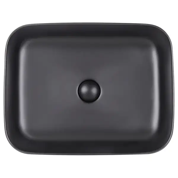 Раковина-чаша Qtap Tern 500x390x140 Matt black с донным клапаном QT172195MBMB