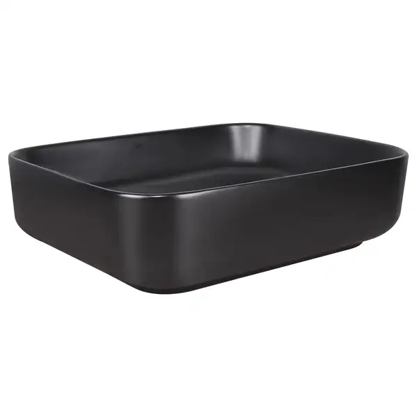 Раковина-чаша Qtap Tern 500x390x140 Matt black с донным клапаном QT172195MBMB