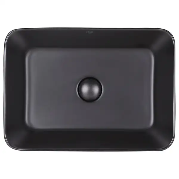 Раковина-чаша Qtap Virgo 490х350х110 Matt black с донным клапаном QT18112261MBMB
