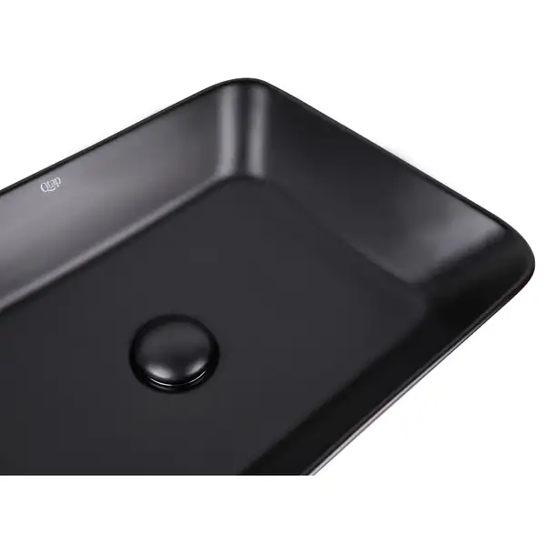 Раковина-чаша Qtap Virgo 490х350х110 Matt black с донным клапаном QT18112261MBMB