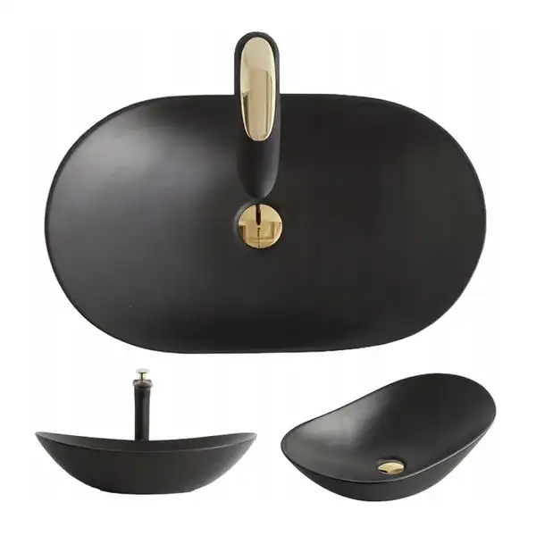 Умывальник (раковина) REA ROYAL 60 BLACK MAT накладной черный (REA-U0442)