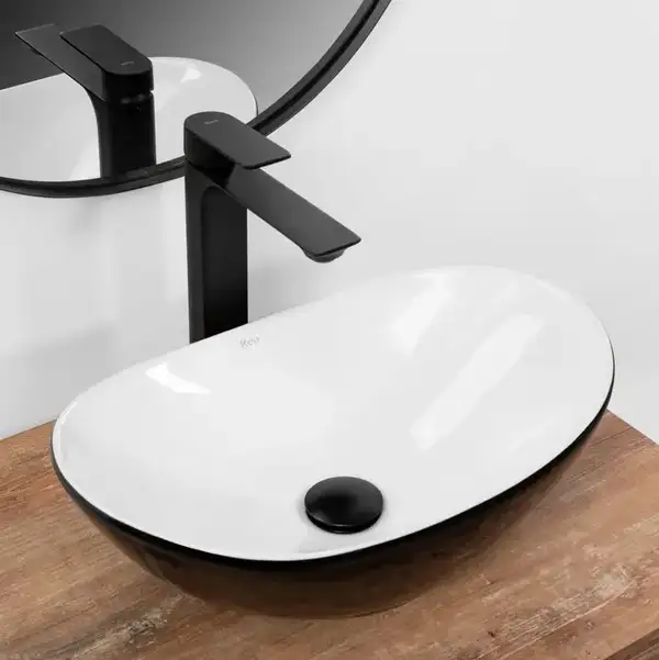 Умывальник (раковина) REA ROYAL MINI BLACK WHITE накладной (REA-U0538)