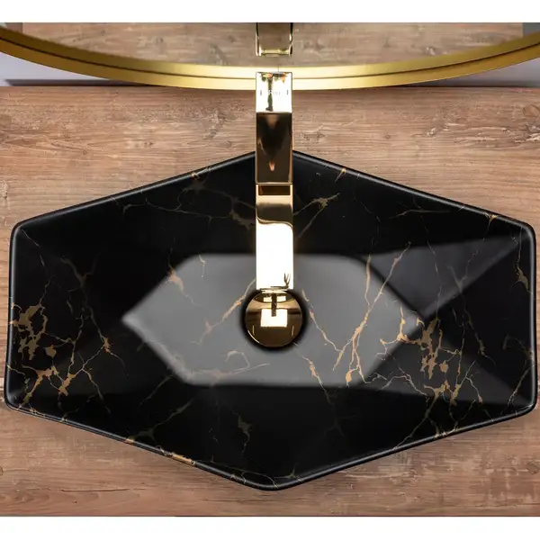 Умивальник (раковина) REA VEGAS MARBLE BLACK MAT накладний чорний (REA-U0994) Умивальник (раковина) REA VEGAS MARBLE BLACK MAT накладний чорний (REA-U0994)