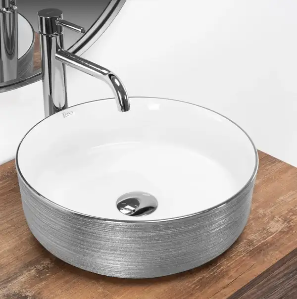 Умывальник (раковина) REA SAMI BRUSHED SILVER накладной (REA-U3304) Умывальник (раковина) REA SAMI BRUSHED SILVER накладной (REA-U3304)