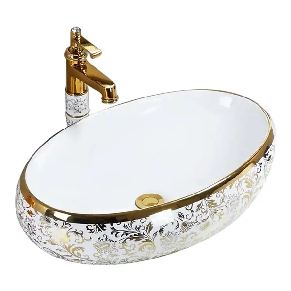 Умывальник (раковина) REA MERYL WHITE GOLD накладной (REA-U5054) Умывальник (раковина) REA MERYL WHITE GOLD накладной (REA-U5054)