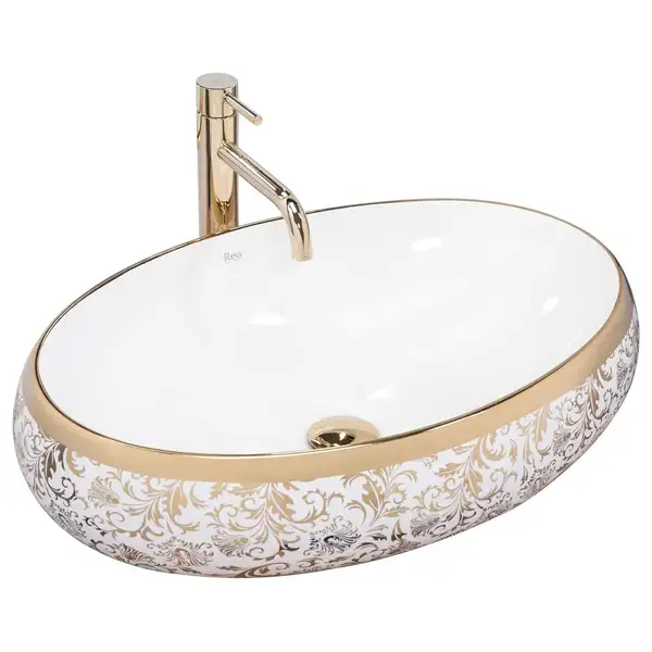 Умывальник (раковина) REA MERYL WHITE GOLD накладной (REA-U5054) Умывальник (раковина) REA MERYL WHITE GOLD накладной (REA-U5054)