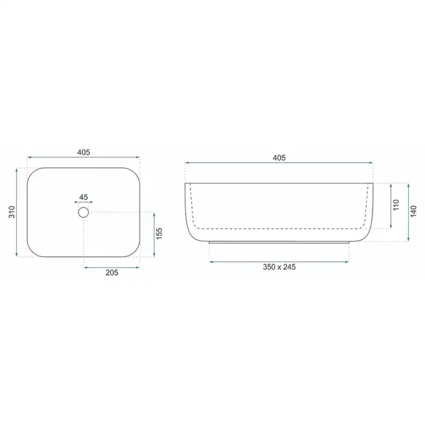 Rea Demi Mini White Умивальник накладний, білий (REA-U5064) Rea Demi Mini White Умивальник накладний, білий (REA-U5064)