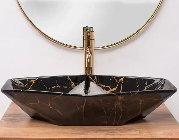 Умывальник (раковина) REA VEGAS BLACK MARBLE SHINY накладной черный (REA-U5603) Умывальник (раковина) REA VEGAS BLACK MARBLE SHINY накладной черный (REA-U5603)