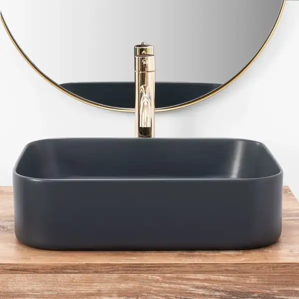 Умывальник (раковина) REA KAYA NAVY BLUE MAT накладний (REA-U5656)