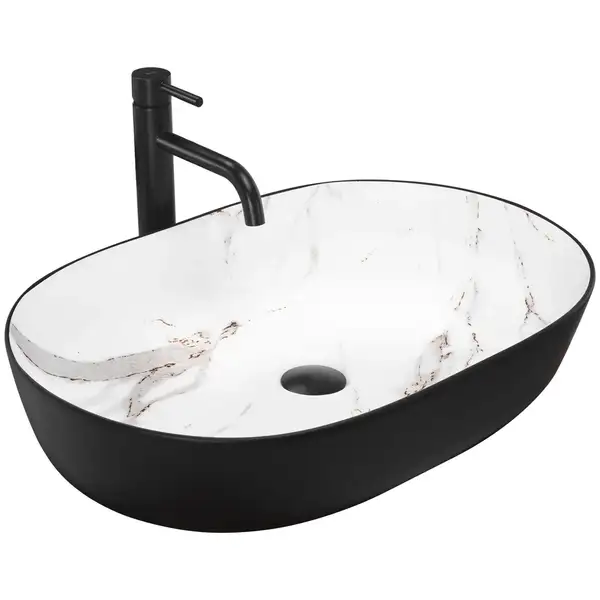 Умывальник (раковина) REA CLEO 61 BLACK AIAX MATT накладной (REA-U6625) Умывальник (раковина) REA CLEO 61 BLACK AIAX MATT накладной (REA-U6625)