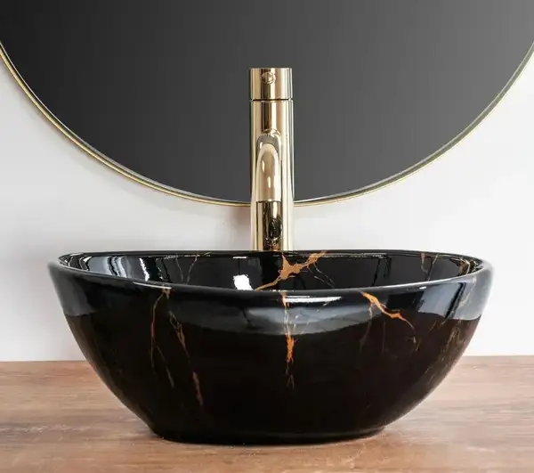 Умывальник (раковина) REA SOFIA MINI BLACK MARBLE SHINY накладной (REA-U6963) Умывальник (раковина) REA SOFIA MINI BLACK MARBLE SHINY накладной (REA-U6963)