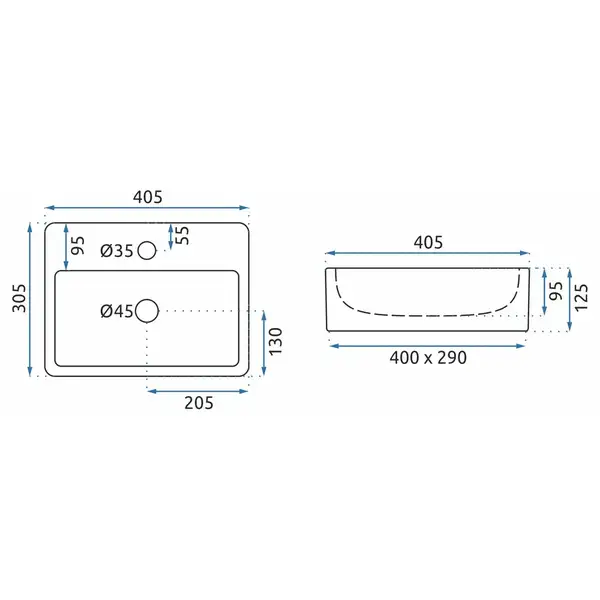 Умывальник (раковина) REA KAMA накладной белый (REA-U6984)