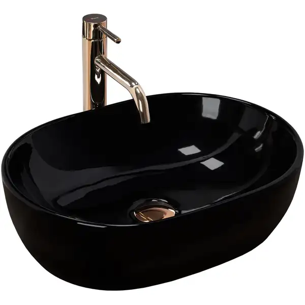 Умивальник (раковина) REA AMELIA BLACK накладний чорний глянець (REA-U7411)