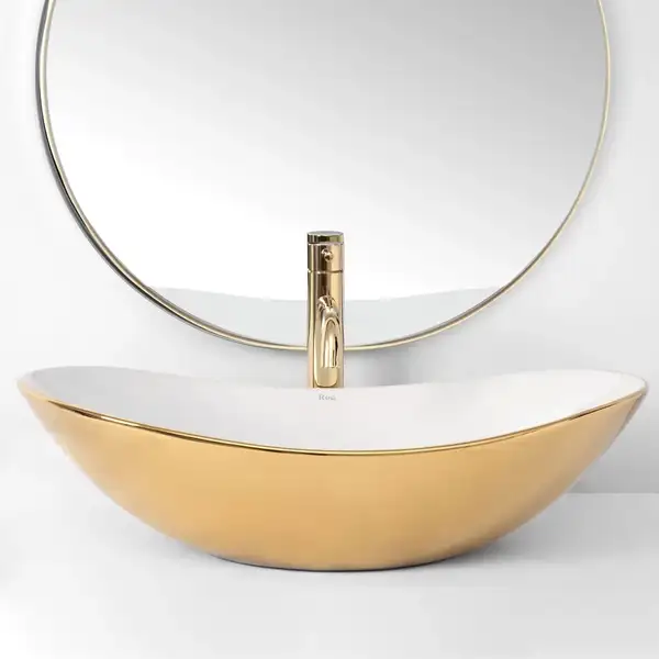 Умывальник (раковина) REA ROYAL GOLD WHITE накладной (REA-U7808)