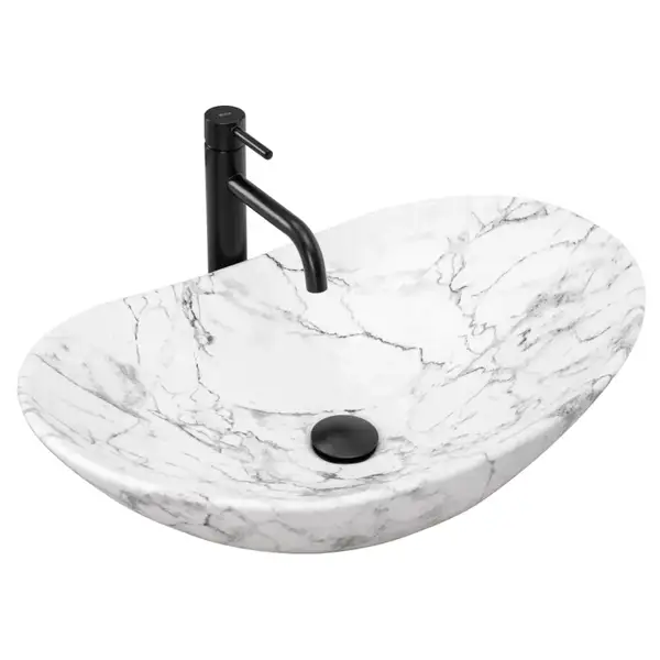 Умивальник (раковина) REA ROYAL STATUARIO MARBLE MATT накладний мармур (REA-U8010)