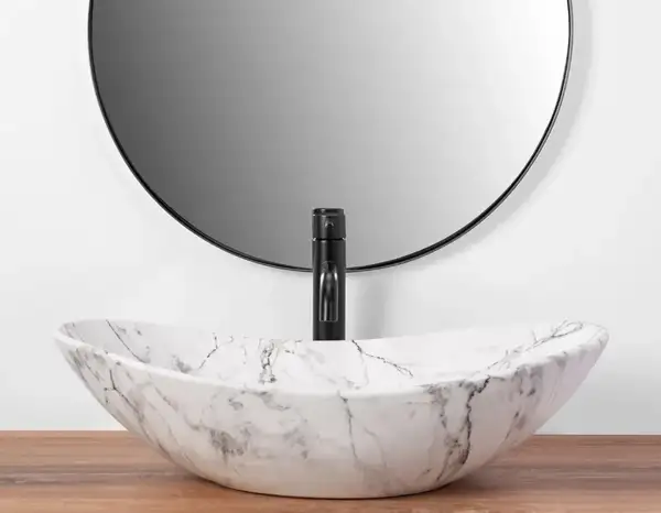 Умивальник (раковина) REA ROYAL STATUARIO MARBLE MATT накладний мармур (REA-U8010)
