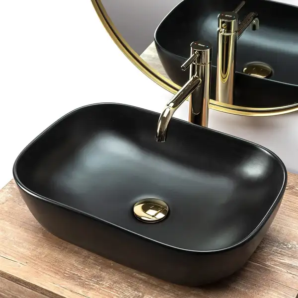 Rea Belinda Black Mat Раковина накладна, чорний мат (REA-U8470) Rea Belinda Black Mat Раковина накладна, чорний мат (REA-U8470)