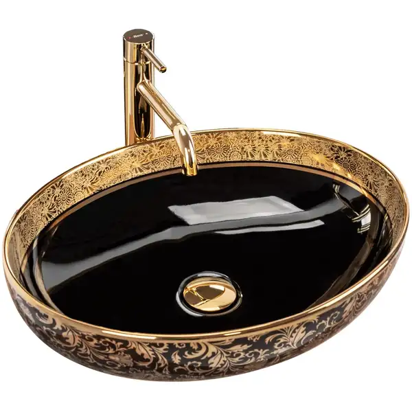 Умывальник (раковина) REA MARGOT GOLD BLACK накладной (REA-U8978)
