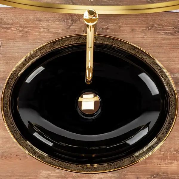 Умывальник (раковина) REA MARGOT GOLD BLACK накладной (REA-U8978)