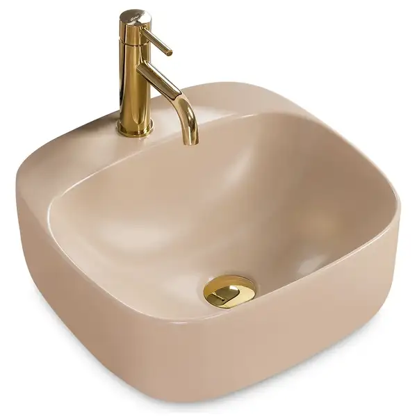 Умывальник (раковина) REA LUIZA 42 BEIGE MAT накладной бежевый матовый (REA-U9607) Умывальник (раковина) REA LUIZA 42 BEIGE MAT накладной бежевый матовый (REA-U9607)