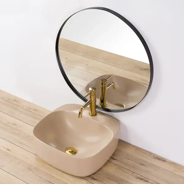 Умывальник (раковина) REA LUIZA 42 BEIGE MAT накладной бежевый матовый (REA-U9607) Умывальник (раковина) REA LUIZA 42 BEIGE MAT накладной бежевый матовый (REA-U9607)