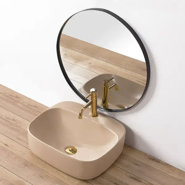 Умывальник (раковина) REA LUIZA 50 BEIGE MAT накладной (REA-U9609) Умывальник (раковина) REA LUIZA 50 BEIGE MAT накладной (REA-U9609)
