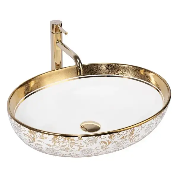 Умывальник (раковина) REA MARGOT WHITE GOLD накладной (REA-U9650)