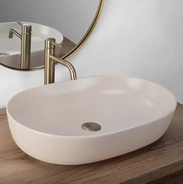 Умывальник (раковина) REA CLEO 61 BEIGE MATT бежевый накладной (REA-U9655)