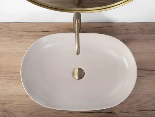 Умывальник (раковина) REA CLEO 61 BEIGE MATT бежевый накладной (REA-U9655)