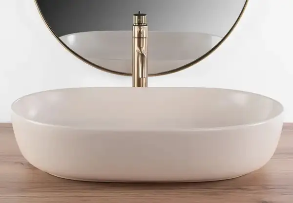 Умывальник (раковина) REA CLEO 61 BEIGE MATT бежевый накладной (REA-U9655)