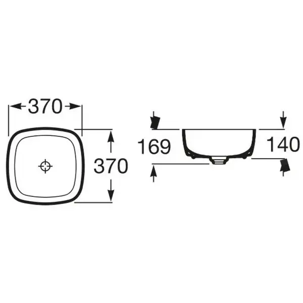 Умивальник на стільницю Roca Inspira Soft, 37х37 (A327502000)
