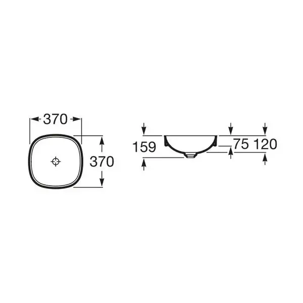Умивальник накладний Roca Inspira Soft 37х37 (A32750R000)