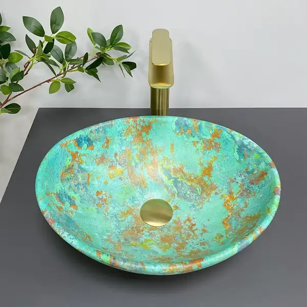 VBI Parma Marble Green Matt Умивальник, зелений (VBI-011003) VBI Parma Marble Green Matt Умивальник, зелений (VBI-011003)