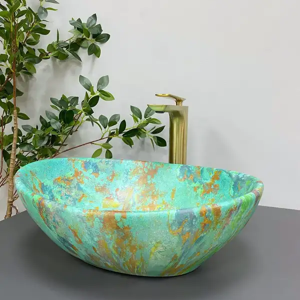 VBI Parma Marble Green Matt Умивальник, зелений (VBI-011003) VBI Parma Marble Green Matt Умивальник, зелений (VBI-011003)