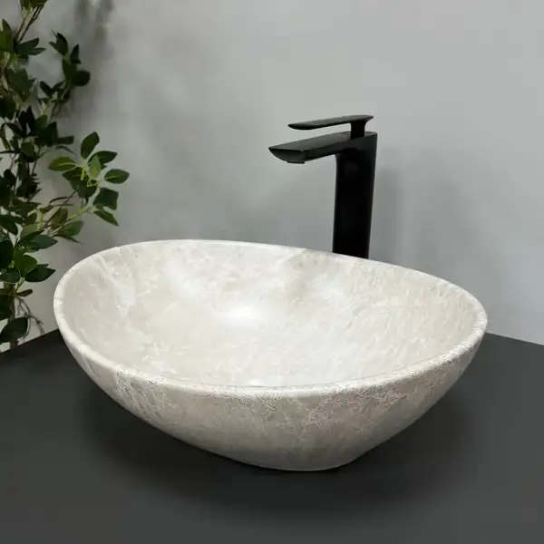 VBI Parma Light Stone Накладна раковина, світлий камінь (VBI-011006)