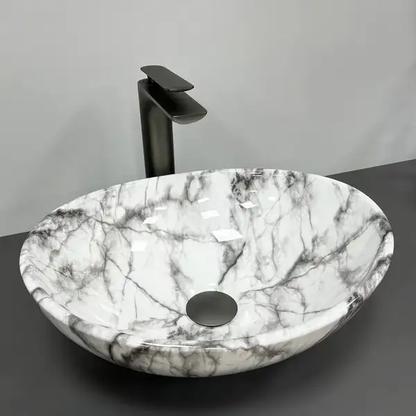 VBI Parma Умивальник накладний, Statuario Grey Veins (VBI-011010)