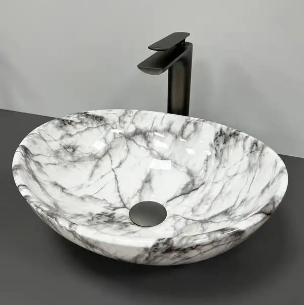 VBI Parma Умивальник накладний, Statuario Grey Veins (VBI-011010)