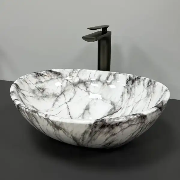 VBI Parma Умивальник накладний, Statuario Grey Veins (VBI-011010)