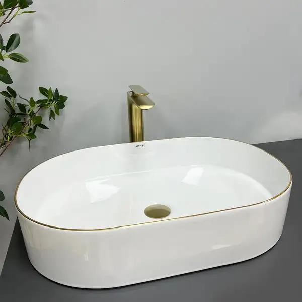 VBI Verona 60 Gold Edge Умивальник накладний, білий (VBI-011308)