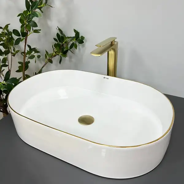 VBI Verona 60 Gold Edge Умивальник накладний, білий (VBI-011308)