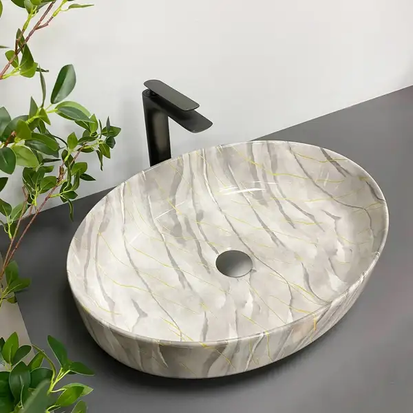 VBI UDINE STONE GLOSSY Умивальник накладний, глянцевий камінь (VBI-012102)