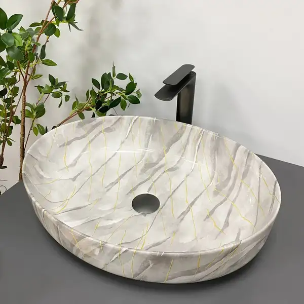 VBI UDINE STONE GLOSSY Умивальник накладний, глянцевий камінь (VBI-012102)