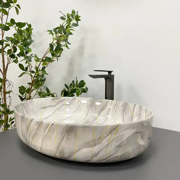 VBI UDINE STONE GLOSSY Умивальник накладний, глянцевий камінь (VBI-012102)