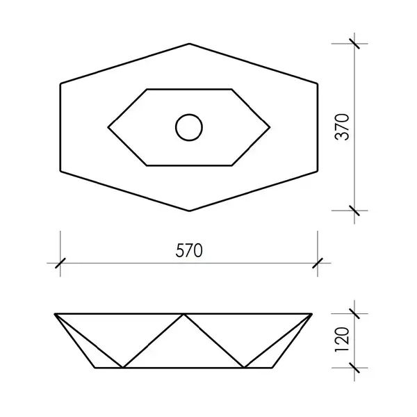 VBI Venezia S Marble Умивальник накладний, чорний мат (VBI-012403) VBI Venezia S Marble Умивальник накладний, чорний мат (VBI-012403)