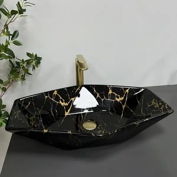 VBI Venezia Marble Black Умивальник накладний, чорний мармур (VBI-012405) VBI Venezia Marble Black Умивальник накладний, чорний мармур (VBI-012405)