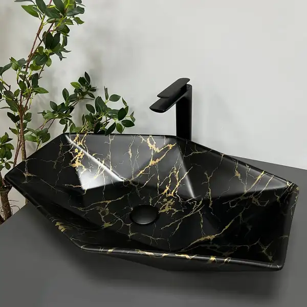 VBI Venezia Marble Раковина накладна, чорний матовий (VBI-012406)