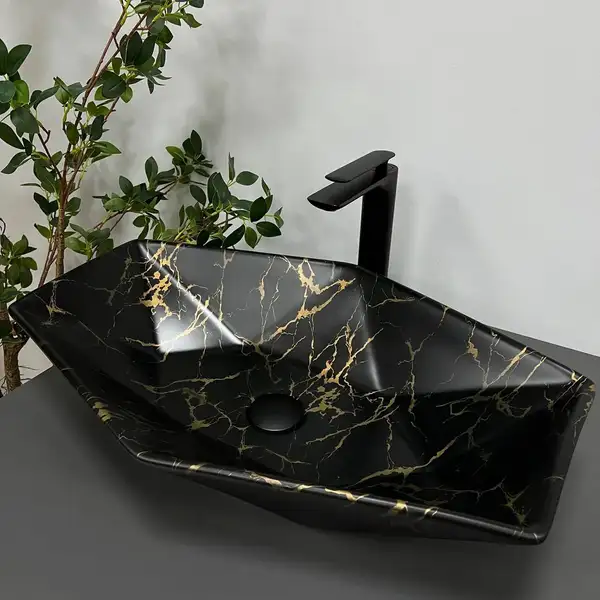 VBI Venezia Marble Раковина накладна, чорний матовий (VBI-012406)
