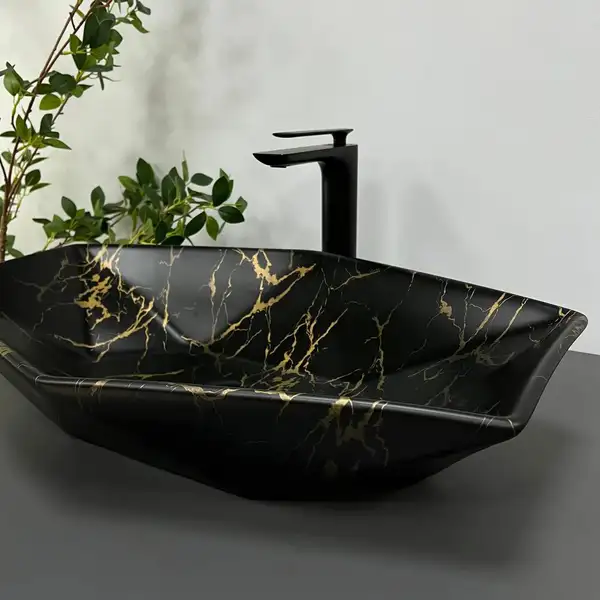 VBI Venezia Marble Раковина накладна, чорний матовий (VBI-012406)