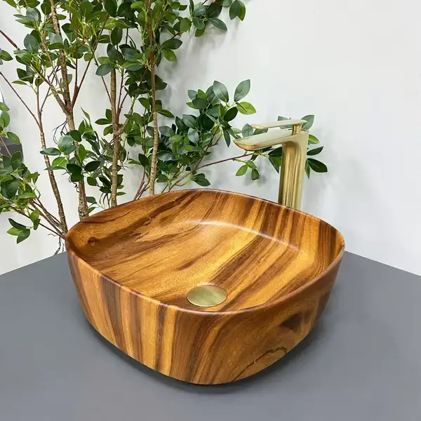 VBI AREZZO WOOD MATT Умивальник накладний, імітація дерева (VBI-013205) VBI AREZZO WOOD MATT Умивальник накладний, імітація дерева (VBI-013205)