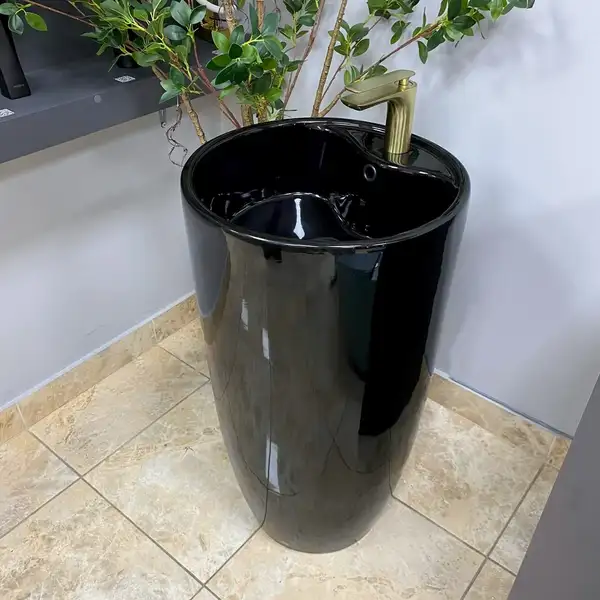 VBI Agriento Black Glossy Умивальник напольний, чорний (VBI-019005)